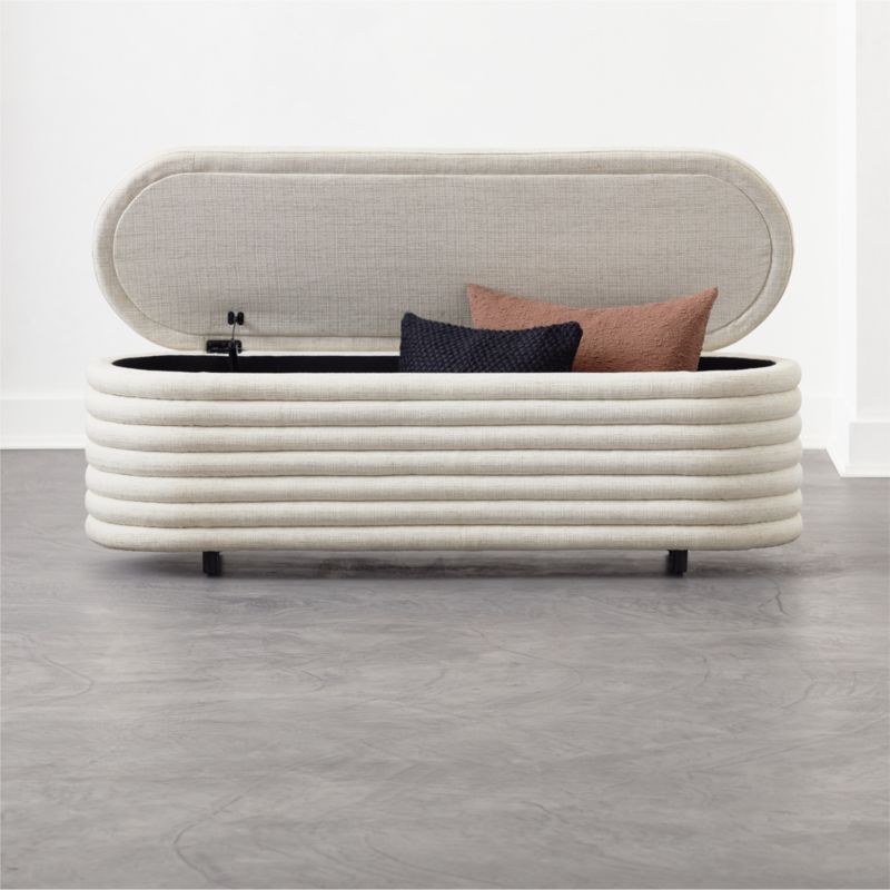 Rialto 60" Warm White Storage Bench - image 3 of 16