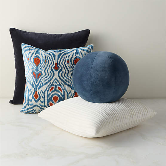 Rich Colors Throw Pillow Set with Feather Down Inserts