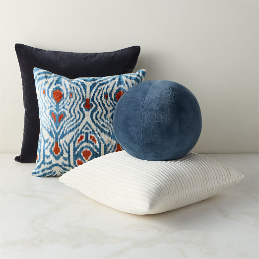 Rich Colors Throw Pillow Set with Feather Down Inserts