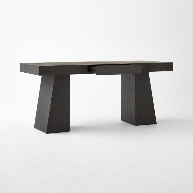 Ridge Black Wood Desk with Drawer - image 5 of 9