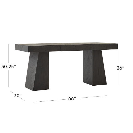 Ridge Black Wood Desk with Drawer