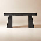 Ines 3-Drawer Black Wood Desk