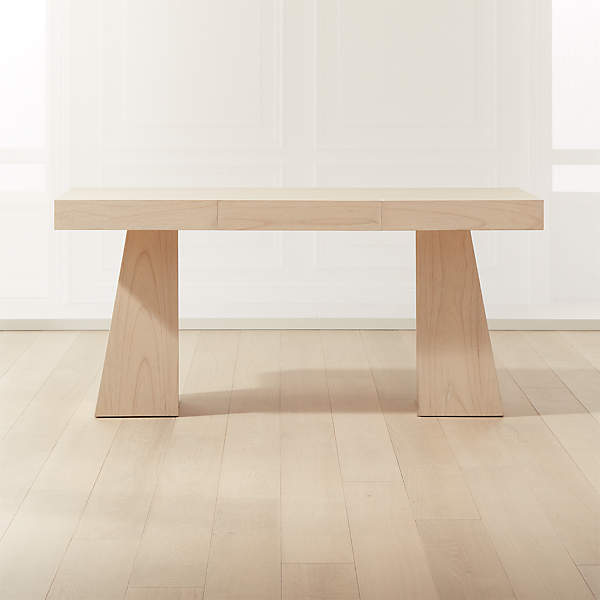 Ridge Modern Cerused Acacia Wood Desk with Drawer | CB2