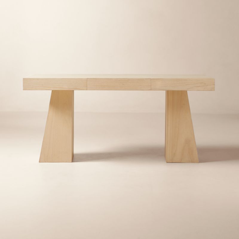 View Ridge 66" Bleached Wood Desk with Drawer details