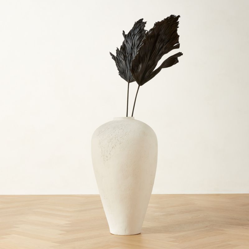 Rile Textured White Terracotta Floor Vase 31" - image 0 of 6