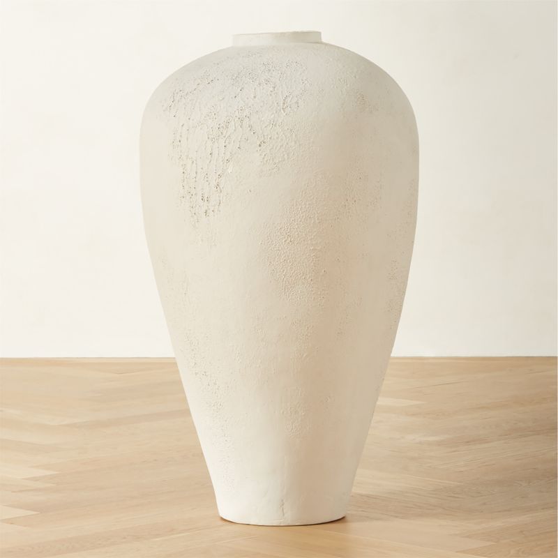 Rile Textured White Terracotta Floor Vase 31" - image 2 of 6