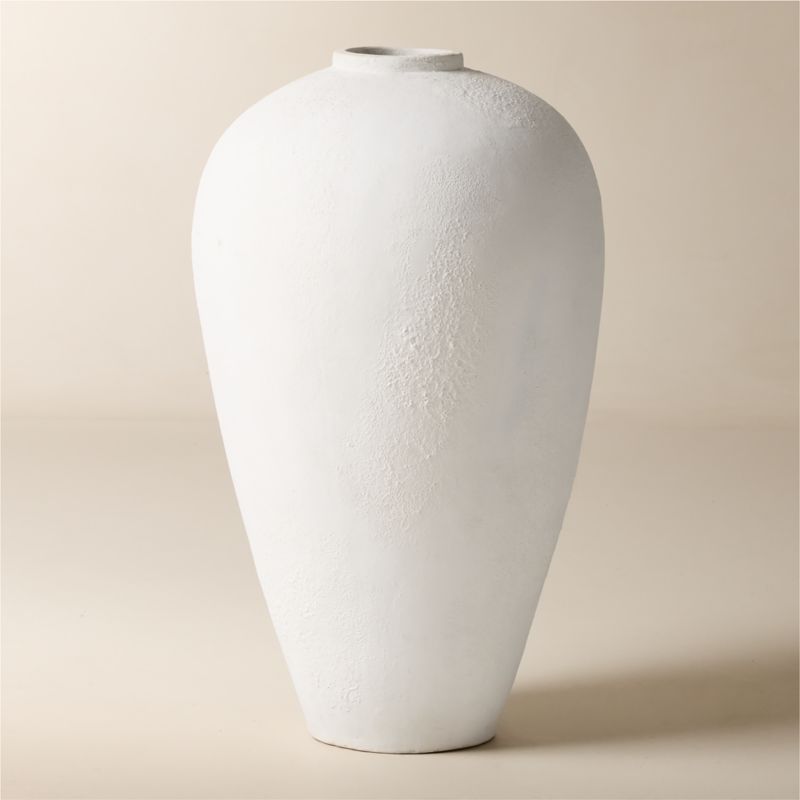 Rile Textured White Terracotta Floor Vase 31" - image 2 of 6