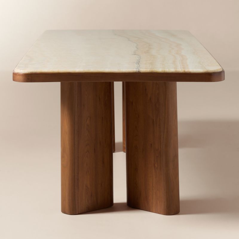 Rio 108" Onyx and Walnut Rectangular Dining Table - image 4 of 8