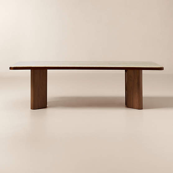 Rio 108" Onyx and Walnut Rectangular Dining Table