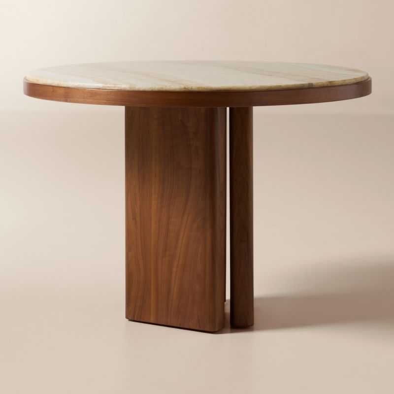 Rio 42" Onyx and Walnut Round Bistro Table - image 2 of 8