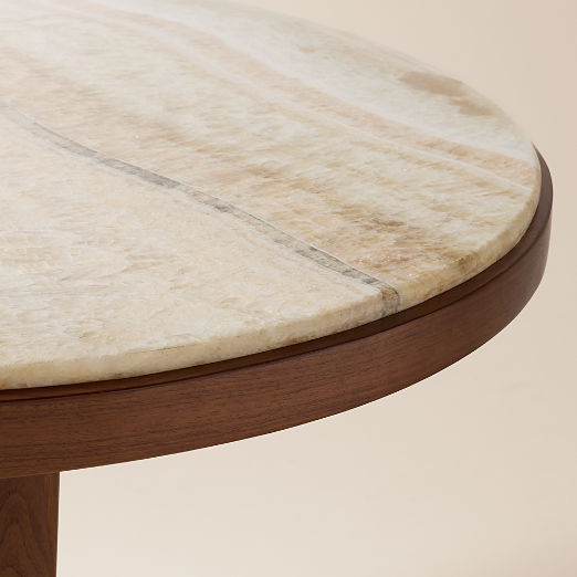 Rio 42" Onyx and Walnut Round Bistro Table