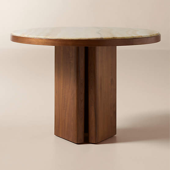 Rio 42" Onyx and Walnut Round Bistro Table