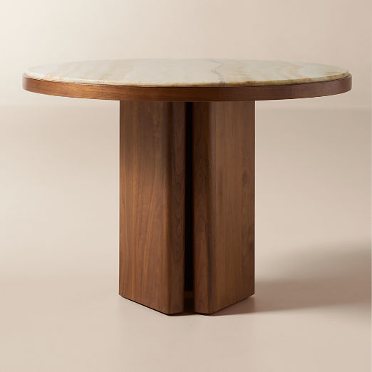 Rio 42" Onyx and Walnut Round Bistro Table
