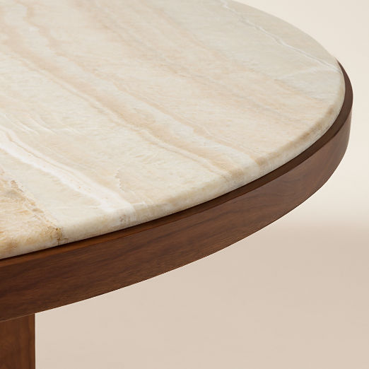 Rio 60" Onyx and Walnut Round Dining Table