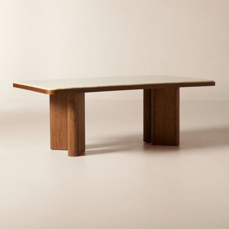 Rio 86" Onyx and Walnut Rectangular Dining Table - image 2 of 8