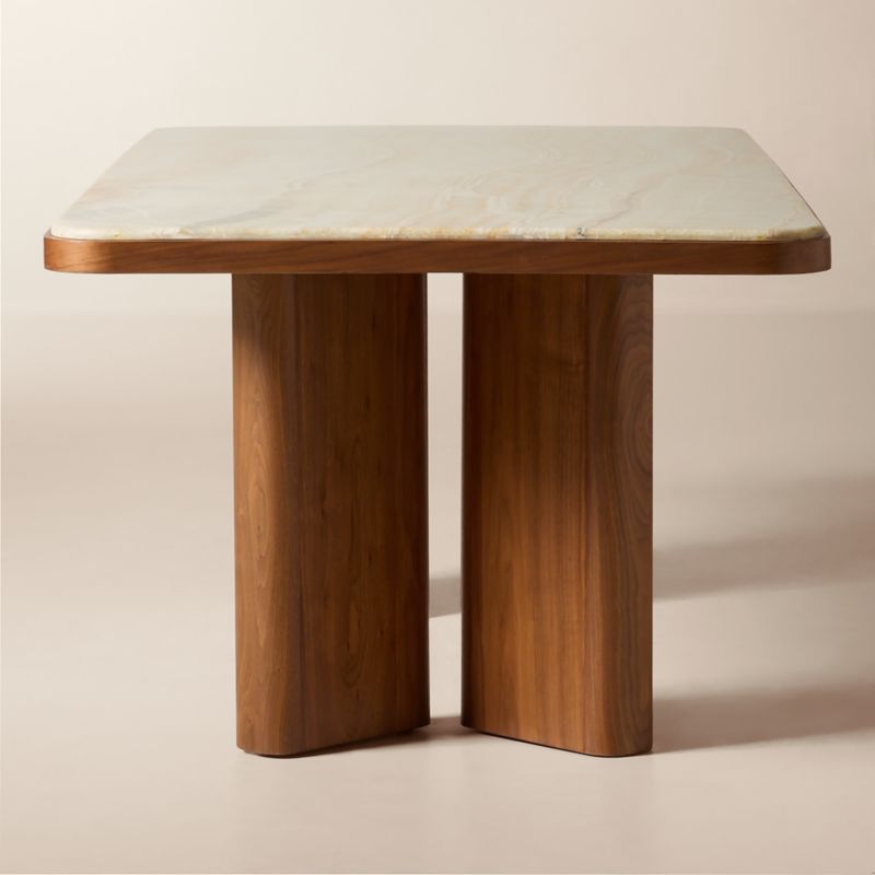 Rio 86" Onyx and Walnut Rectangular Dining Table - image 4 of 8