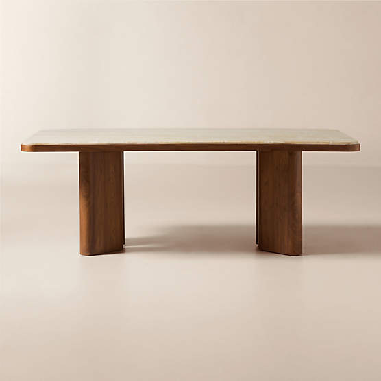 Rio 86" Onyx and Walnut Rectangular Dining Table