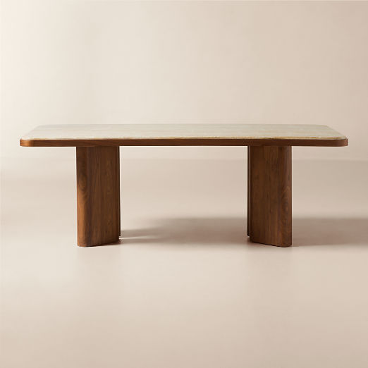Rio 86" Onyx and Walnut Rectangular Dining Table