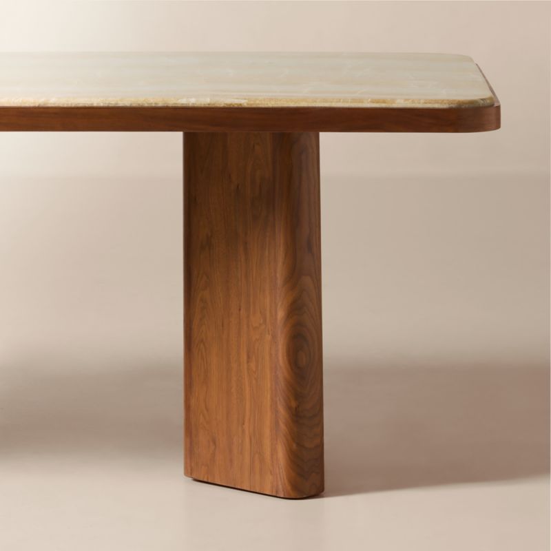 Rio 86" Onyx and Walnut Rectangular Dining Table - image 5 of 8