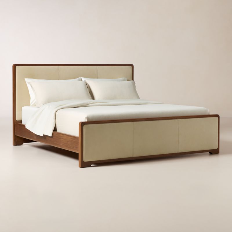 Rio Walnut and Leather King Bed - image 2 of 9