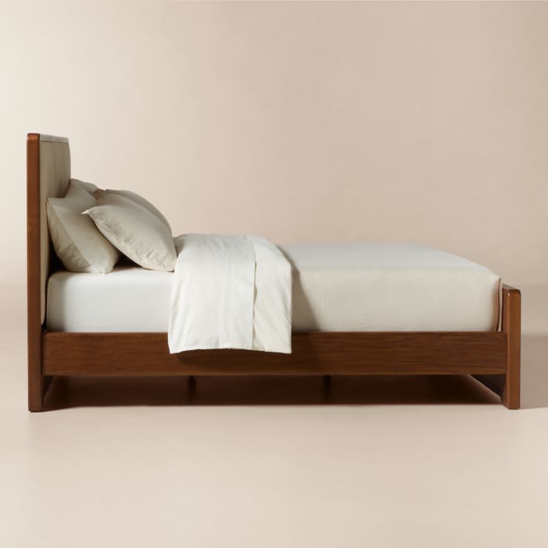 Rio Walnut and Leather King Bed - image 3 of 9
