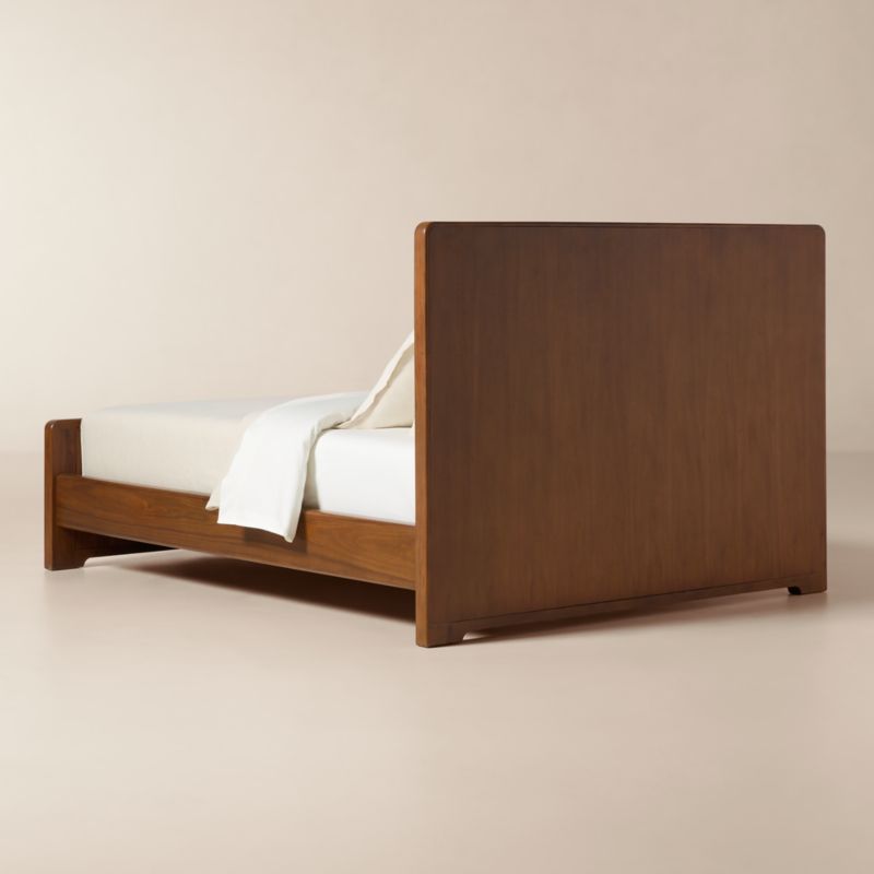 Rio Walnut and Leather Queen Bed - image 4 of 9