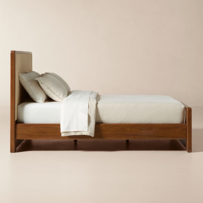 Rio Walnut and Leather Queen Bed - image 3 of 9