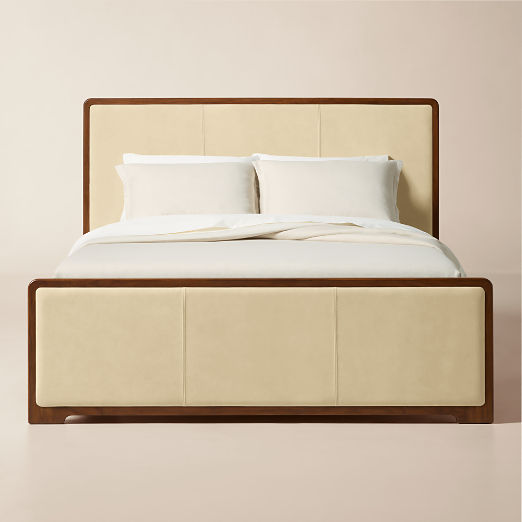 Rio Walnut and Leather Queen Bed
