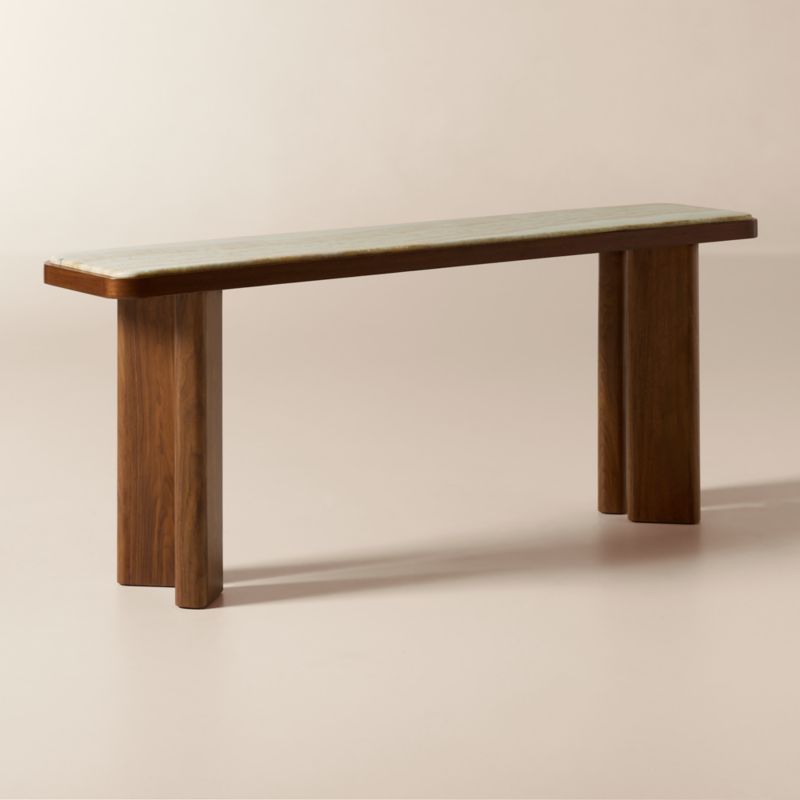 Rio 76" Onyx and Walnut Console Table - image 1 of 4