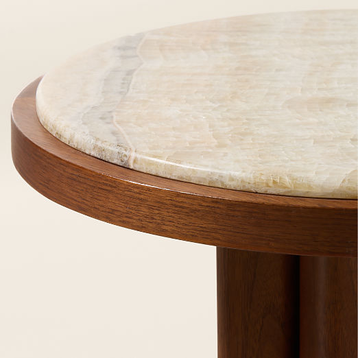 Rio 19" Onyx and Walnut Side Table
