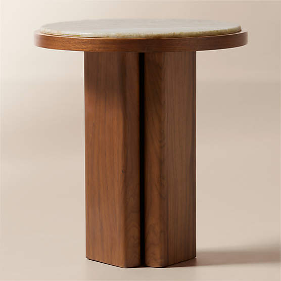 Rio 19" Onyx and Walnut Side Table