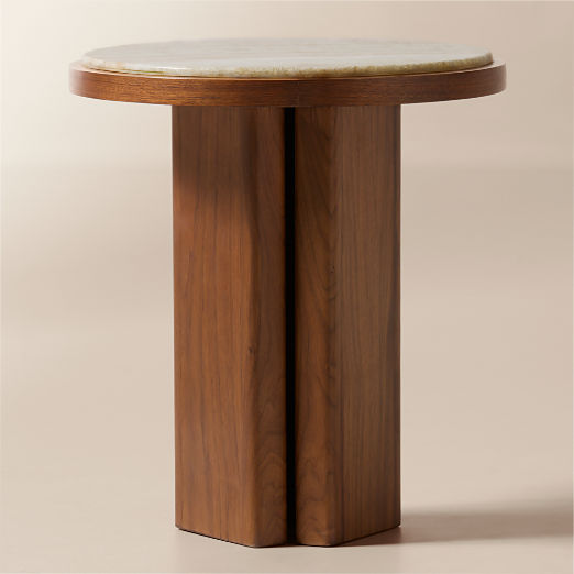 Rio 19" Onyx and Walnut Side Table