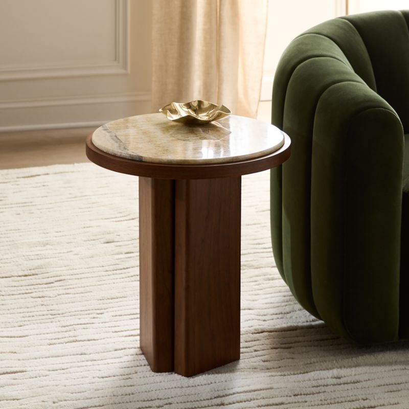 Rio 19" Onyx and Walnut Side Table - image 1 of 7