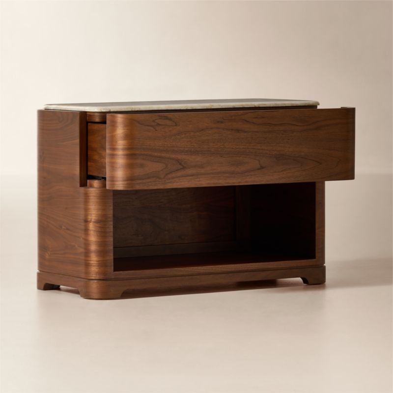 Rio 32" Onyx and Walnut Open Nightstand - image 3 of 8