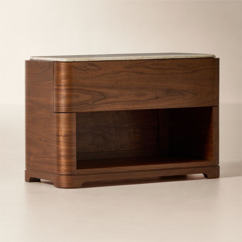 Rio 32" Onyx and Walnut Open Nightstand - image 2 of 8