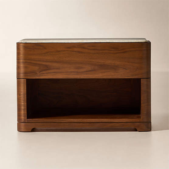 Rio 32" Onyx and Walnut Open Nightstand