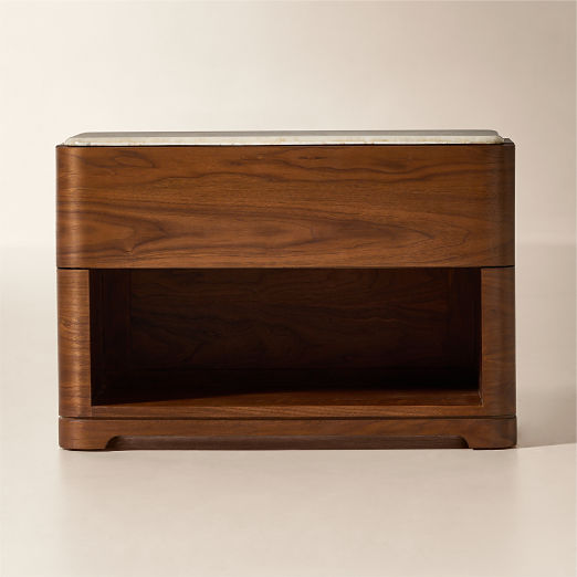 Rio 32" Onyx and Walnut Open Nightstand
