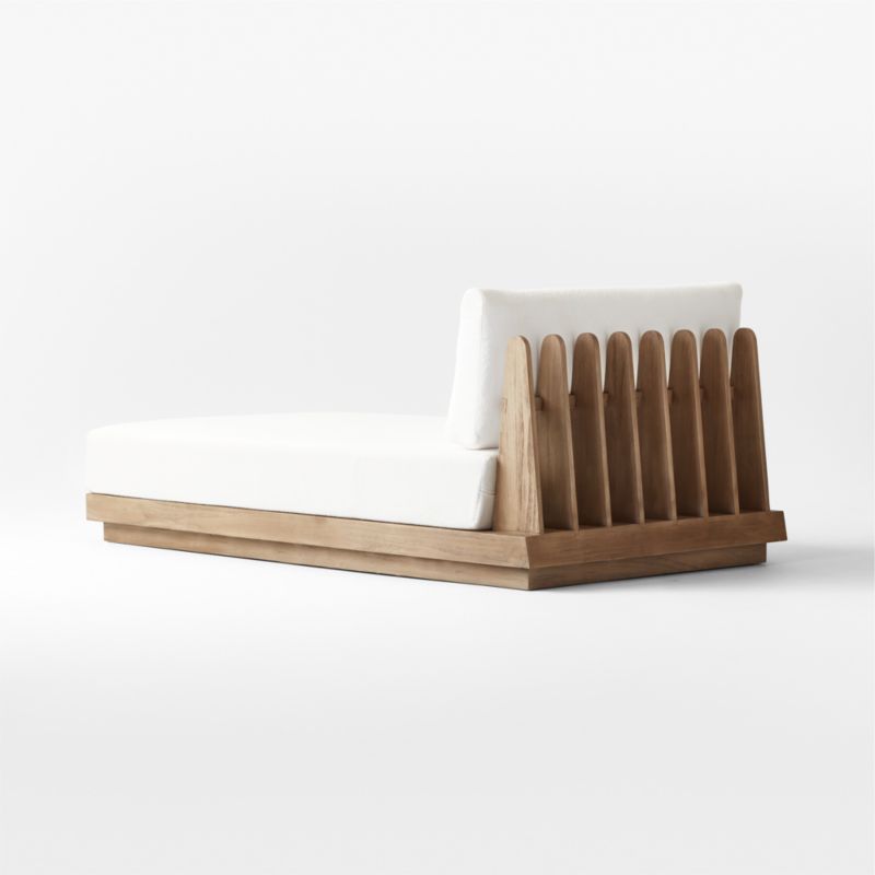 Riposo Teak Wood Outdoor Chaise with Boucle Sunbrella ® Cushions - image 7 of 9