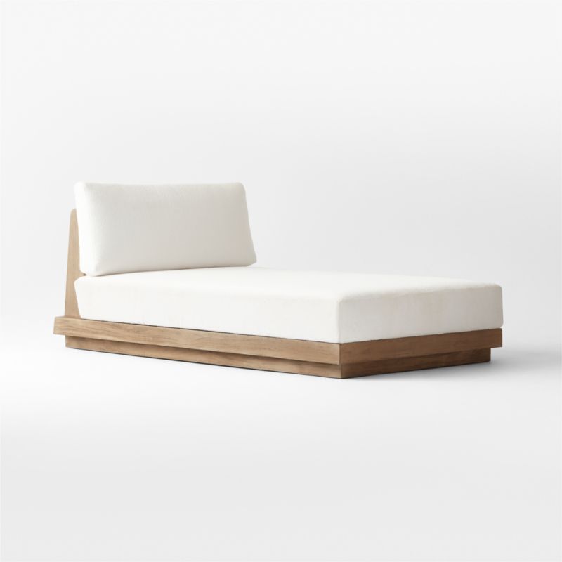 Riposo Teak Wood Outdoor Chaise with Boucle Sunbrella ® Cushions - image 5 of 9