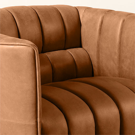 Ripple Brown Leather Swivel Chair by Steen Østergaard