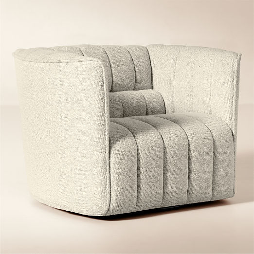 Ripple Ivory Performance Boucle Swivel Chair by Steen Østergaard