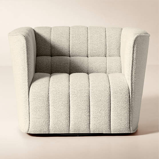 Ripple Ivory Performance Boucle Swivel Chair by Steen Østergaard