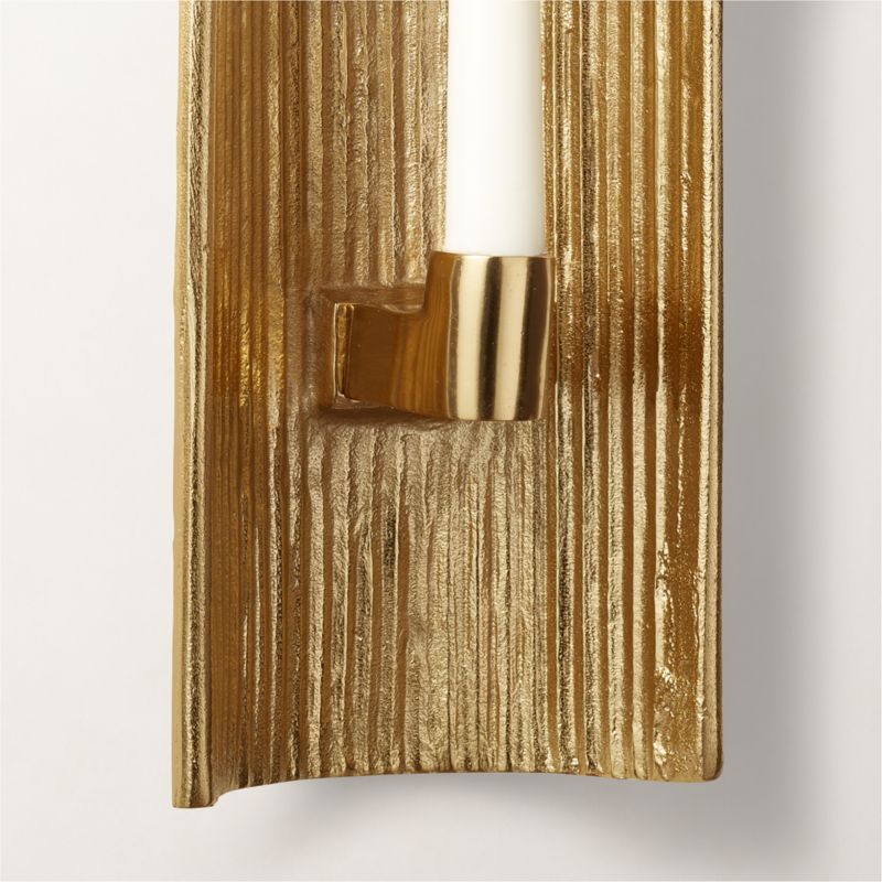 Ripple Brass Wall Sconce Taper Candle Holder - image 2 of 9