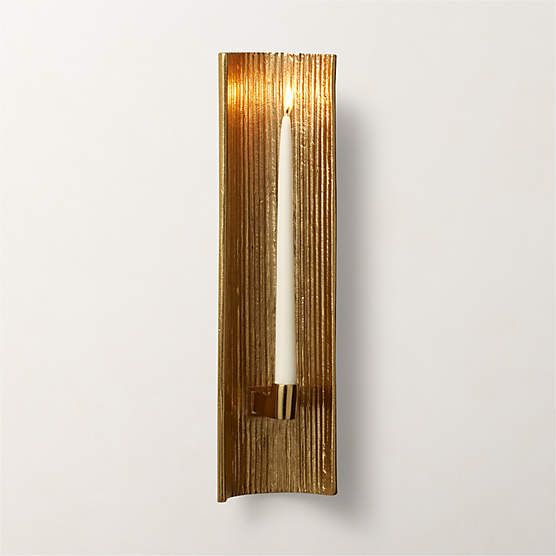 Ripple Brass Wall Sconce Taper Candle Holder