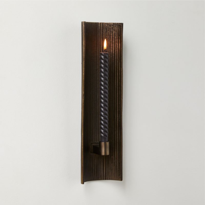 View Ripple Bronze Wall Sconce Taper Candle Holder details