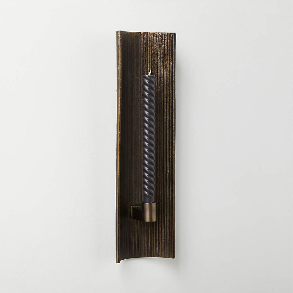 Ripple Bronze Modern Wall Sconce Taper Candle Holder + Reviews