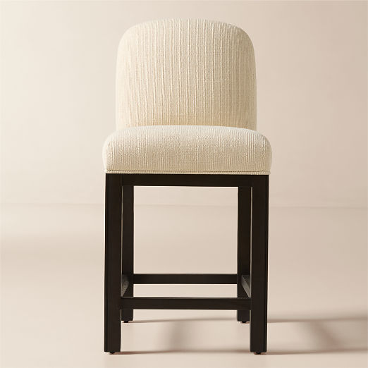 Rise White Upholstered Counter Stool