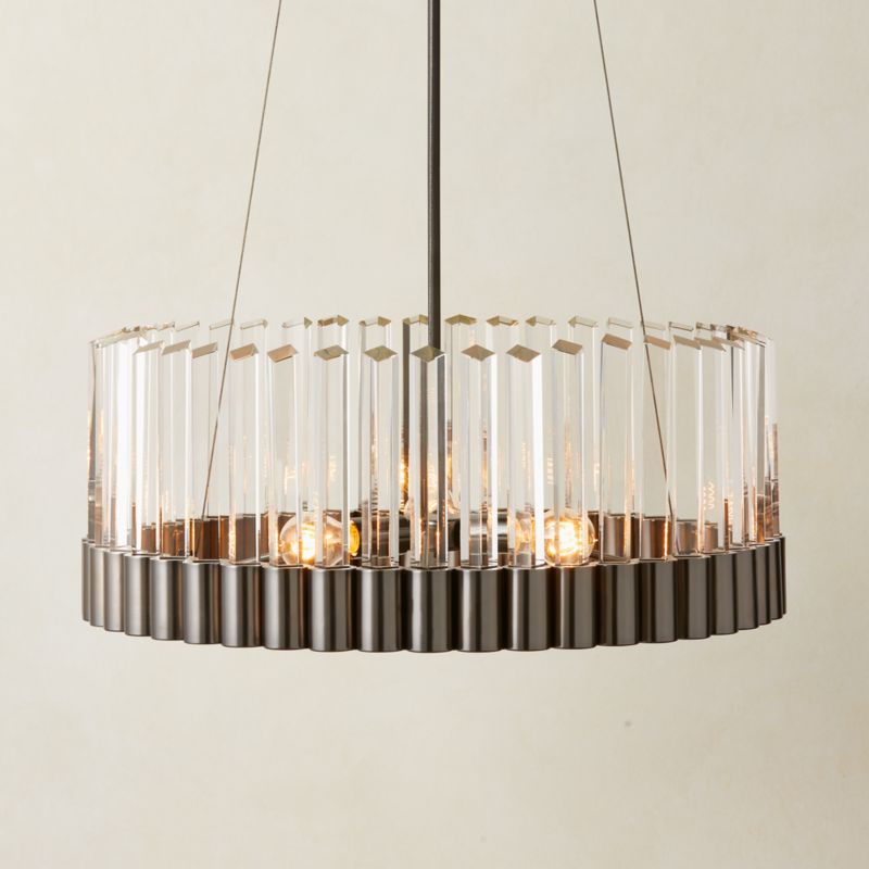 Risette Modern Black Chrome and Crystal Chandelier + Reviews | CB2