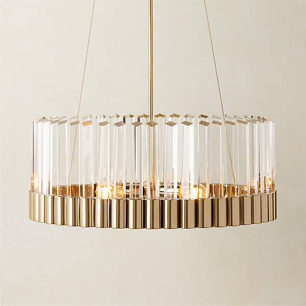 Risette Modern Polished Brass and Crystal Chandelier + Reviews