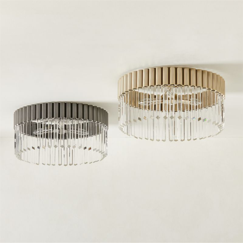 Risette Black Chrome and Crystal Flush Mount Light - image 4 of 5